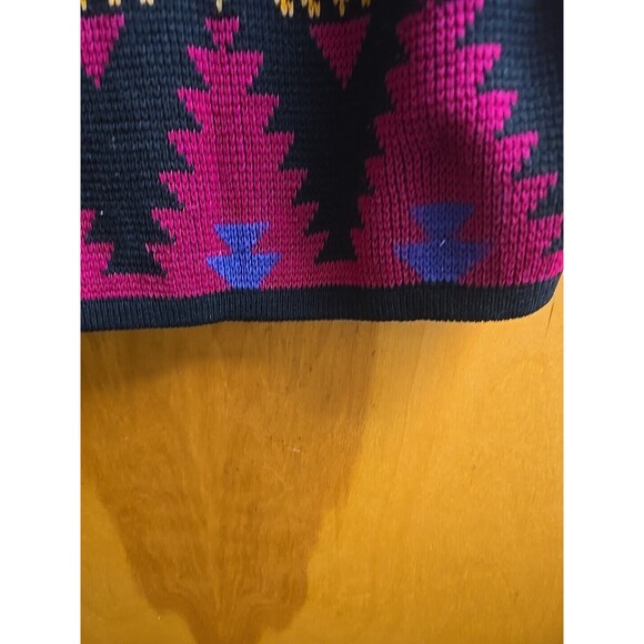 Vtg 90s Colorful Geometric Striped Mohair Blend Tunic Sweater Size M Retro Ricki - Picture 3 of 6